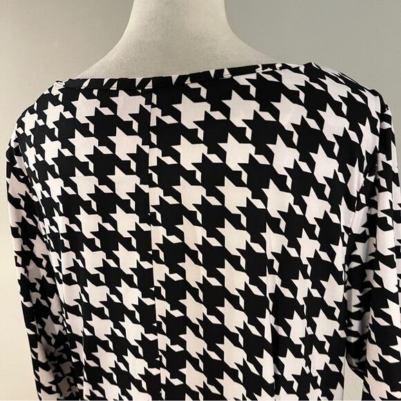 Kiara Elegant long sleeve Black and White Houndstooth Dress size extra large - Picture 8 of 13